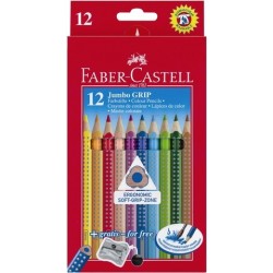 Buntstifte Faber Castell Farbstift Jumbo GRIP mit Anspitzer 12er Pack