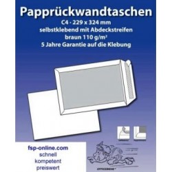 PAPPRÜCKWAND VERSANDTASCHEN MAXIBRIEF WEISS (125 Stück)