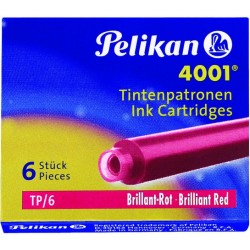 Füllhalterpatrone Patronen Pelikan 4001 TP/6 rot (Pckg. á 6 Stck.)