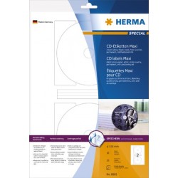 CD/DVD-Etiketten Herma Ø116mm weiß glossy 1 Pckg. = 20 Stück