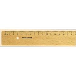Lineal 20cm mm-Teilung natur Holz mit Tuschekante und Metalleinlage