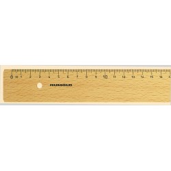 Lineal 30cm mm-Teilung natur Holz mit Tuschekante und Metalleinlage