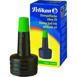 Stempelfarbe ohne Öl 28ml Pelikan grün 4K Verstreicherflasche