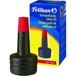 Stempelfarbe ohne Öl 28ml Pelikan rot 4K Verstreicherflasche