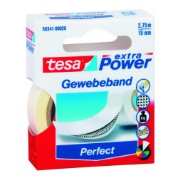 Gewebeband Tesa "Extra Power" 2,75m x 19mm weiß (1 Rolle)