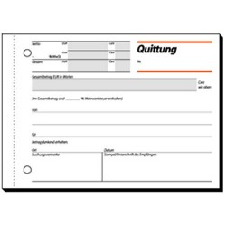 Quittungsblock Sigel QU615 A6 quer 50 Blatt m. MwSt.-Nachweis