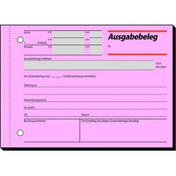 Ausgabebeleg A6 quer 50 Blatt Sigel AG615 rosa MwSt-Nachw. 1 St