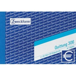 Quittungsblock Zweckform 306  A6 quer 2x50 Blatt m. Mwst 1 St.