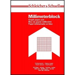 Millimeterpapier DIN A4 50 Blatt 80g/m² weiß Druck rot (1 Block