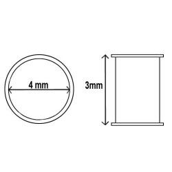 Ösen Nr. 300 3mm lang 4mm Innen-Ø vermessingt VE=1000St.