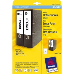 Rückenschilder PC Zweckform 4761 192x61mm breit weiß /Pckg. á 100 St.