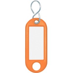 Schlüsselanhänger Kunststoff 52x21x3mm orange (10 Stück)