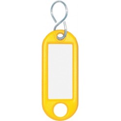 Schlüsselanhänger Kunststoff 52x21x3mm gelb (10 Stück)