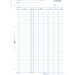 Aufmaßbuch A4 Zweckform 318 1fach Blaup. Einband blau 100Bl