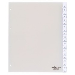 Register Durable Blanko A4 Kunststoff 20Bl. Überbreite transparent