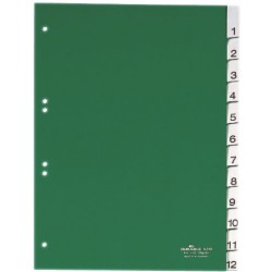 Register Durable 6210 Zahlen 1-12 A4 PP 12 Blatt grün
