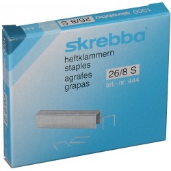 Heftklammern 26/8 S Stahldraht Skrebba 444 VE=1000 St.