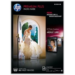 Fotopapier HP Premium Plus A4 280g/m² weiß hochglänzend 1Pck