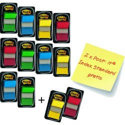 Haftmarker Post-It Index 680 25,4x43,2mm 4farbig sortiert 50Bl. Packung á 12 Stück