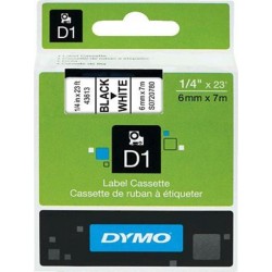 Schriftband D1 Dymo S0720780 6mm x 7m schwarz auf weiß / 1St.