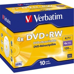 DVD-Rohling 4,7GB DVD+RW Verbatim 4x wiederbeschreibbar 10St.