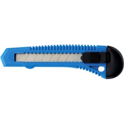 Cuttermesser 18mm Klinge festsetzbarer Rastervorschub blau 10 Stück