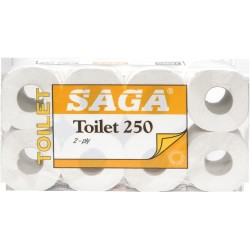 Toilettenpapier 2lagig auf Rolle 250Blatt weiß 64 Rollen