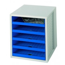 Formularkasten·HAN 1401 mit 5 offenen Schubladen·A4·grau/blau