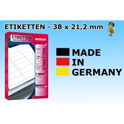 Etiketten Selbstklebe-Etiketten 38x21,2mm (6500 Stück 1 Pckg.)