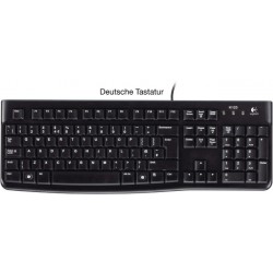 Tastatur Logitech K120 QWERTZ USB schwarz mit Kabel 1,5m