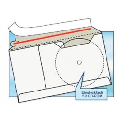 CD-Versandtasche DIN LANG (100 Stk.) Weiss Fenster links