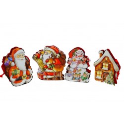 Weihnachts-Geschenktaschen Nostalgie 28x18x6cm mit Geschenkanhänger 4 Stück