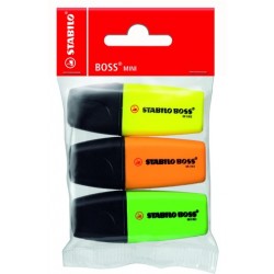 Textmarker Stabilo Boss MINI Ksp 2-5mm gelb grün orange 1Set