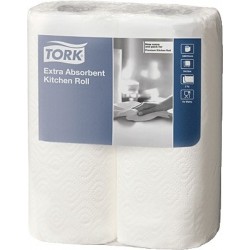 Küchenrollen 2lagig 24x23cm 50 Blatt weiß Tork Lotus Proffessional Pckg. á 2 Rollen