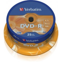 DVD-Rohling 4,7GB DVD-R Verbatim 16x  Spindel=25 Stück