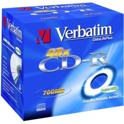 CD-Rohling Verbatim printable Jewelcase 700MB 80min 52x 10er Pack