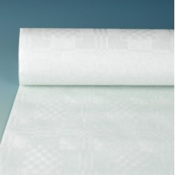 Tischdecke Papiertischdecke Damastpapier Rolle 100cmx50m weiß