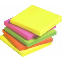 Haftnotizblock 76x76mm neon farbig sortiert 12er Pack