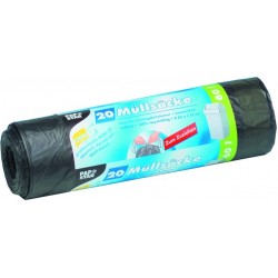 Müllsack LDPE 0,022 mm 60l 650x750mm Zugband grau Ro. á 20 St.