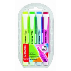 Textmarker Stabilo swing® cool Einweg flach Keilspitze 1-4mm Set mit 4 Stück