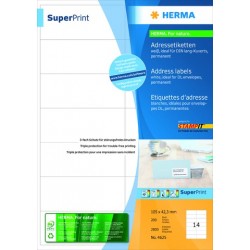 Etiketten 105x42,3mm Herma SuperPrint 4625 weiß 2800St./Pckg.