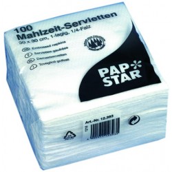 Servietten Tissue 1lagig 1/4 Falz 30x30cm weiß 100St.