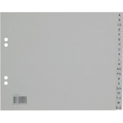 Register A-Z für A4 PP 20 Blatt halbe Höhe grau (1 Stück)