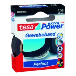 Gewebeband Tesa "Extra Power" 2,75m x 19mm schwarz (1 Rolle)