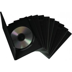 DVD-Hülle f. 1 DVD schwarz Box mit Platz für Einleger 10St.