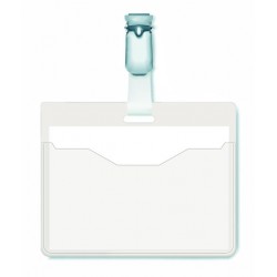 Namensschild 60x90mm mit Clip vorne offen transparent 25 St.