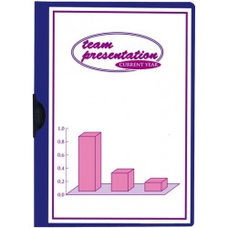 Klemmmappe PVC-Folie transp.Vorderd. A4 für 30Bl. blau