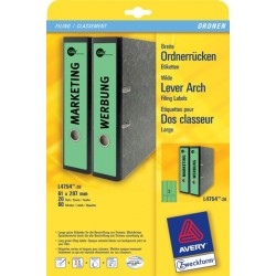 Rückenschilder PC 297x61mm Zweckform 4754 grün Pck=60St.