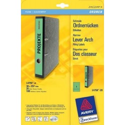 Rückenschilder PC 297x38mm Zweckform grün Pckg=200St.