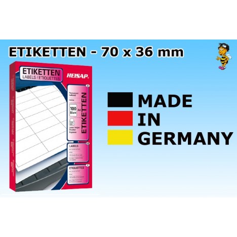 Selbstklebende Heisap Etiketten 70x36mm